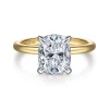 Clearance Gabriel & Co. Cari - 14K White-Yellow Gold Elongated Cushion Diamond Engagement Ring