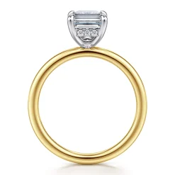 Online Gabriel & Co. Cari - 14K White-Yellow Gold Emerald Cut Diamond Engagement Ring