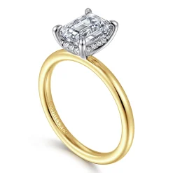 Online Gabriel & Co. Cari - 14K White-Yellow Gold Emerald Cut Diamond Engagement Ring