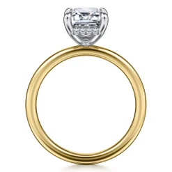 Sale Gabriel & Co. Cari - 14K White-Yellow Gold Emerald Cut Diamond Engagement Ring