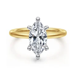 Outlet Gabriel & Co. Cari - 14K White-Yellow Gold Marquise Shape Diamond Engagement Ring