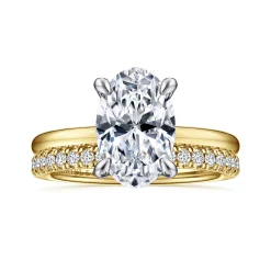 Sale Gabriel & Co. Cari - 14K White-Yellow Gold Oval Diamond Engagement Ring
