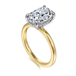 Online Gabriel & Co. Cari - 14K White-Yellow Gold Oval Diamond Engagement Ring