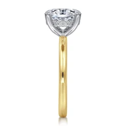 Hot Gabriel & Co. Cari - 14K White-Yellow Gold Oval Diamond Engagement Ring
