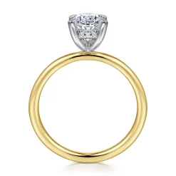 Hot Gabriel & Co. Cari - 14K White-Yellow Gold Oval Diamond Engagement Ring