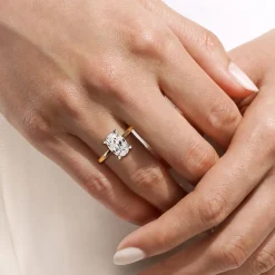 Hot Gabriel & Co. Cari - 14K White-Yellow Gold Oval Diamond Engagement Ring