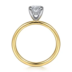 New Gabriel & Co. Cari - 14K White-Yellow Gold Oval Diamond Engagement Ring