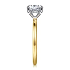 New Gabriel & Co. Cari - 14K White-Yellow Gold Oval Diamond Engagement Ring