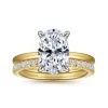 Hot Gabriel & Co. Cari - 14K White-Yellow Gold Oval Solitaire Diamond Engagement Ring