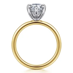 Sale Gabriel & Co. Cari - 14K White-Yellow Gold Pear Shape Diamond Engagement Ring