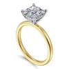 Online Gabriel & Co. Cari - 14K White-Yellow Gold Princess Diamond Engagement Ring