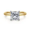 Best Gabriel & Co. Cari - 14K White-Yellow Gold Princess Cut Diamond Engagement Ring