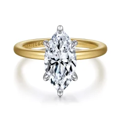 Online Gabriel & Co. Cari - 14K White-Yellow Gold 6 Prong Marquise Shape Diamond Engagement Ring