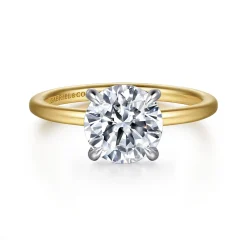Gabriel & Co. Cari - 14K White-Yellow Gold Round Diamond Engagement Ring
