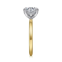 Gabriel & Co. Cari - 14K White-Yellow Gold Round Diamond Engagement Ring