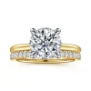 Clearance Gabriel & Co. Cari - 14K White-Yellow Gold Round Diamond Engagement Ring