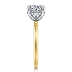 Clearance Gabriel & Co. Cari - 14K White-Yellow Gold Round Diamond Engagement Ring