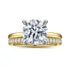 Discount Gabriel & Co. Cari - 14K White-Yellow Gold Round Diamond Engagement Ring
