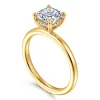 Best Gabriel & Co. Cari - 18K Yellow Gold Cushion Cut Diamond Engagement Ring