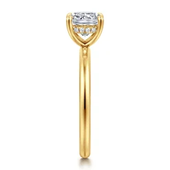 Best Gabriel & Co. Cari - 18K Yellow Gold Cushion Cut Diamond Engagement Ring