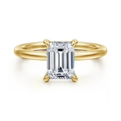 Discount Gabriel & Co. Cari - 14K Yellow Gold Emerald Cut Diamond Engagement Ring