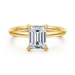 New Gabriel & Co. Cari - 18K Yellow Gold Emerald Cut Diamond Engagement Ring