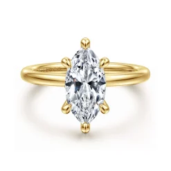 Clearance Gabriel & Co. Cari - 14K Yellow Gold Marquise Shape Diamond Engagement Ring