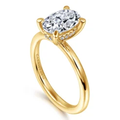 Outlet Gabriel & Co. Cari - 18K Yellow Gold Oval Diamond Engagement Ring