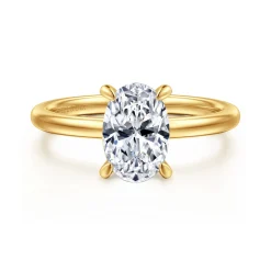 Outlet Gabriel & Co. Cari - 18K Yellow Gold Oval Diamond Engagement Ring