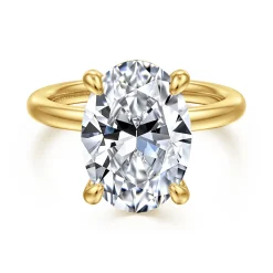 New Gabriel & Co. Cari - 14K Yellow Gold Oval Diamond Engagement Ring