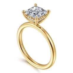 Discount Gabriel & Co. Cari - 18K Yellow Gold Princess Cut Diamond Engagement Ring
