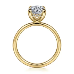 Best Gabriel & Co. Cari - 14K Yellow Gold Round Diamond Engagement Ring