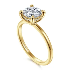 Discount Gabriel & Co. Cari - 14K Yellow Gold Round Diamond Engagement Ring