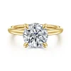Outlet Gabriel & Co. Cari - 14K Yellow Gold Round Diamond Engagement Ring