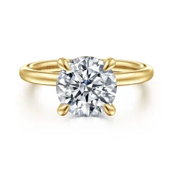 Outlet Gabriel & Co. Cari - 14K Yellow Gold Round Diamond Engagement Ring
