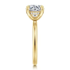 Outlet Gabriel & Co. Cari - 14K Yellow Gold Round Diamond Engagement Ring