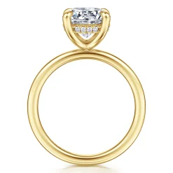 Outlet Gabriel & Co. Cari - 14K Yellow Gold Round Diamond Engagement Ring