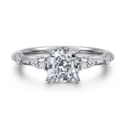 Sale Gabriel & Co. Carinna - 14K White Gold Cushion Cut Diamond Engagement Ring