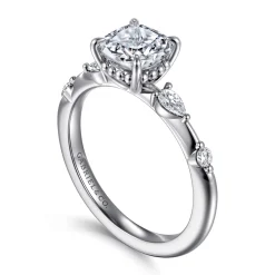 Sale Gabriel & Co. Carinna - 14K White Gold Cushion Cut Diamond Engagement Ring
