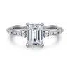 New Gabriel & Co. Carinna - 14K White Gold Emerald Cut Diamond Engagement Ring