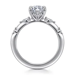 New Gabriel & Co. Carinna - 14K White Gold Marquise Shape Diamond Engagement Ring