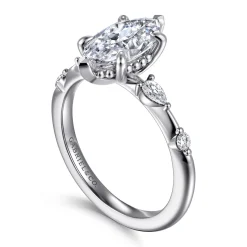 New Gabriel & Co. Carinna - 14K White Gold Marquise Shape Diamond Engagement Ring