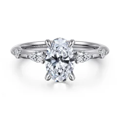 Best Gabriel & Co. Carinna - 14K White Gold Oval Diamond Engagement Ring