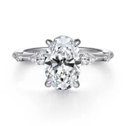 Hot Gabriel & Co. Carinna - 14K White Gold Oval Diamond Engagement Ring