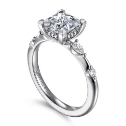 Online Gabriel & Co. Carinna - 14K White Gold Princess Cut Diamond Engagement Ring