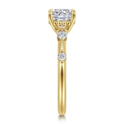 New Gabriel & Co. Carinna - 14K Yellow Gold Cushion Cut Diamond Engagement Ring
