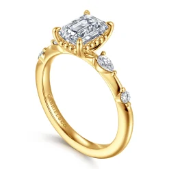 Hot Gabriel & Co. Carinna - 18K Yellow Gold Emerald Cut Diamond Engagement Ring