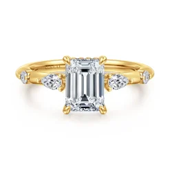 Hot Gabriel & Co. Carinna - 18K Yellow Gold Emerald Cut Diamond Engagement Ring