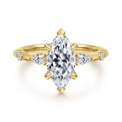 Gabriel & Co. Carinna - 14K Yellow Gold Marquise Shape Diamond Engagement Ring