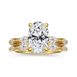 Best Gabriel & Co. Carinna - 14K Yellow Gold Oval Diamond Engagement Ring